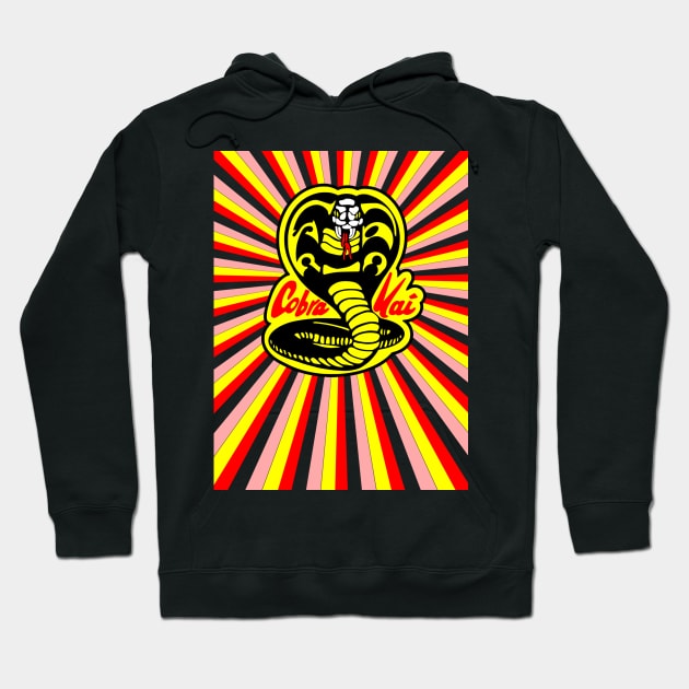 Cobra Kai Retro Snake Karate Hoodie by kevfla